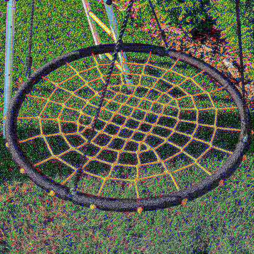 Качели-гнездо ROMANA сиденье из сетки 100 см, желтый/черный