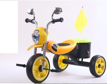 Велосипед детский трехколесный KQ-198 желтый со светом, звуком