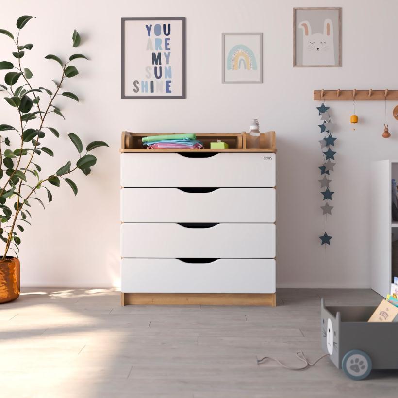 Комод Атон серия Сириус-2 Wood 804 ПВХ дуб канзас, 4 ящика