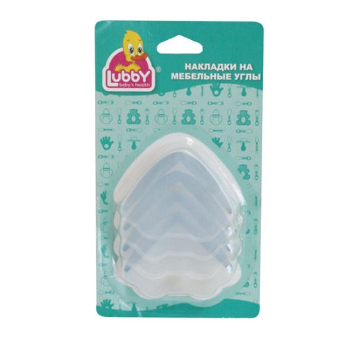 LUBBY Накладки на углы прозрачные матовые прямоугольные, ПВХ, 4шт. 13581