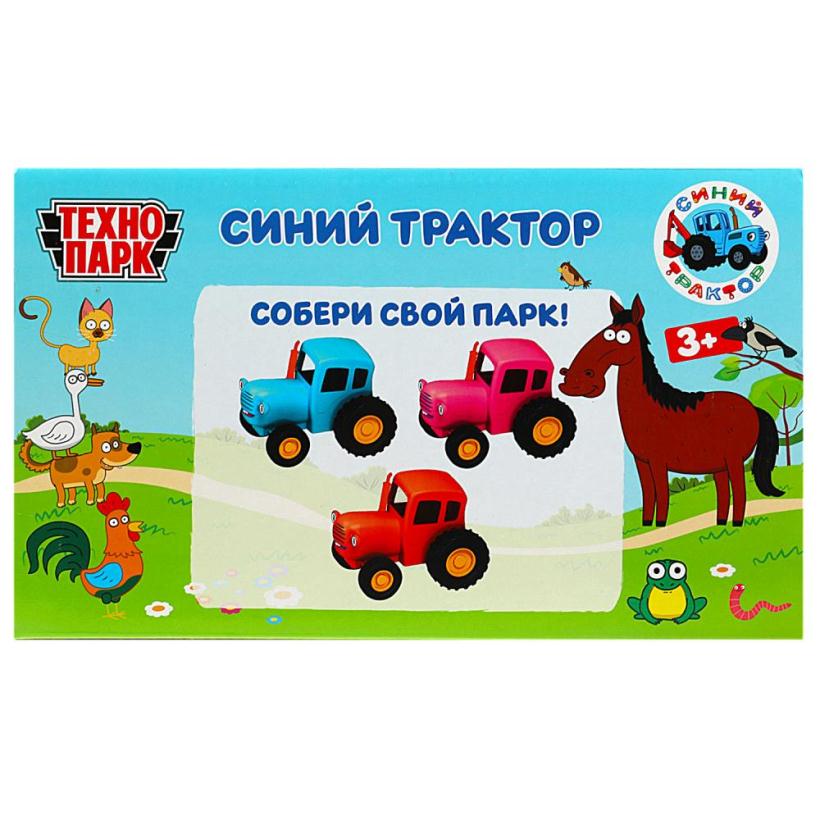 Модель Технопарк Синий трактор на радиоуправлении 20 см, со звуком, синий