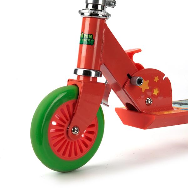 САМОКАТ МИ-МИ МИШКИ. 2-КОЛ. СКЛАДНОЙ, РАМА 50% АЛЮМ., КОЛЁСА ПУ 125, ABEC-5, НАГР. ДО 50КГ