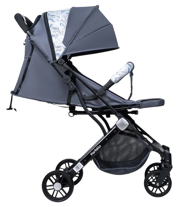 Коляска прогулочная Farfello Comfy Go Dark grey/colorful черная