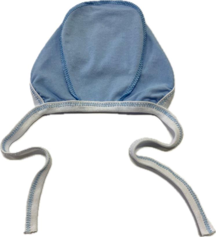 Шапочка для новорожденного кулирка р 56 голубая
