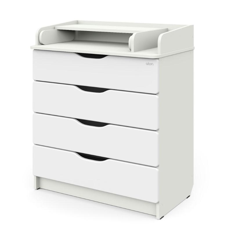 Комод Атон серия Сириус-2 Wood 804 ПВХ белый премиум, 4 ящика