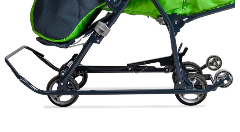 Санки-коляска Nika Наши детки 4-1 серый с зеленым арт.НДТ4-1/1