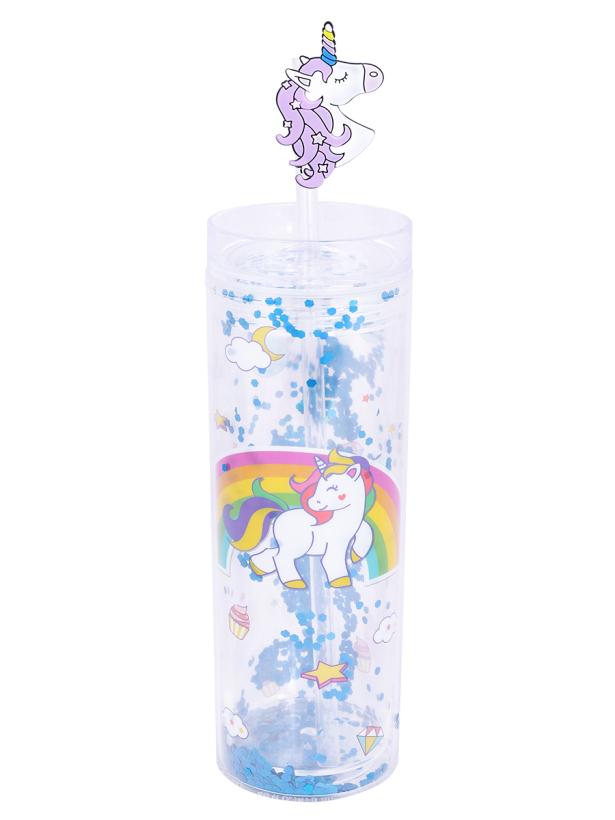 Стакан с трубочкой "Миленд" Сказочный мир единорогов 400 мл арт.СП-5877