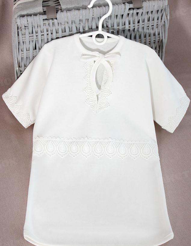 Рубашка для крещения цвет экрю 62-80 см арт.941