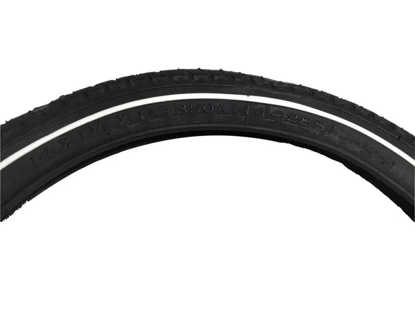Велопокрышка 14х1 3/8х1 5/8 (44-288) Deli Tire (Индонезия) (SA-141) №008141 белая линия