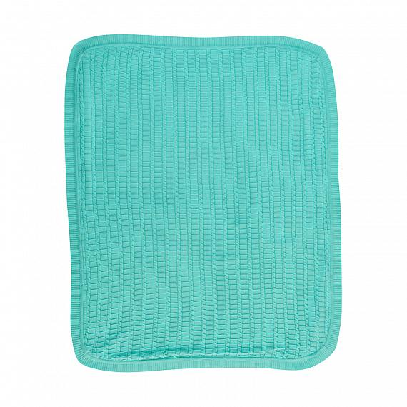 Плед вязаный хлопковый 80х100см бирюзовый