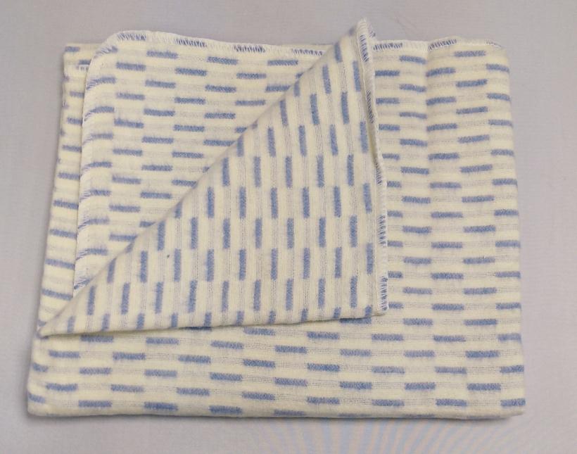 Одеяло х/б байковое детское (бело-синий штрих) 90х112 арт.57-1ЕТ