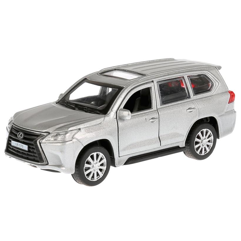 Инерционная металлическая модель - LEXUS LX570, 12 см, открываются двери, серебристый арт.LX570-SL
