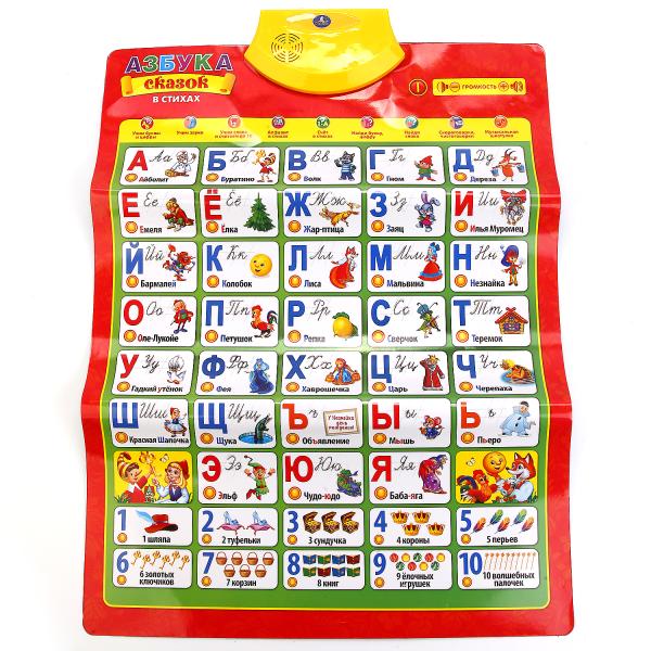 ОБУЧАЮЩИЙ ПЛАКАТ "УМКА" АЗБУКА СКАЗОК, НА БАТ. РУССИФИЦ., 10 ПРОГРАММ В РУСС. КОР.