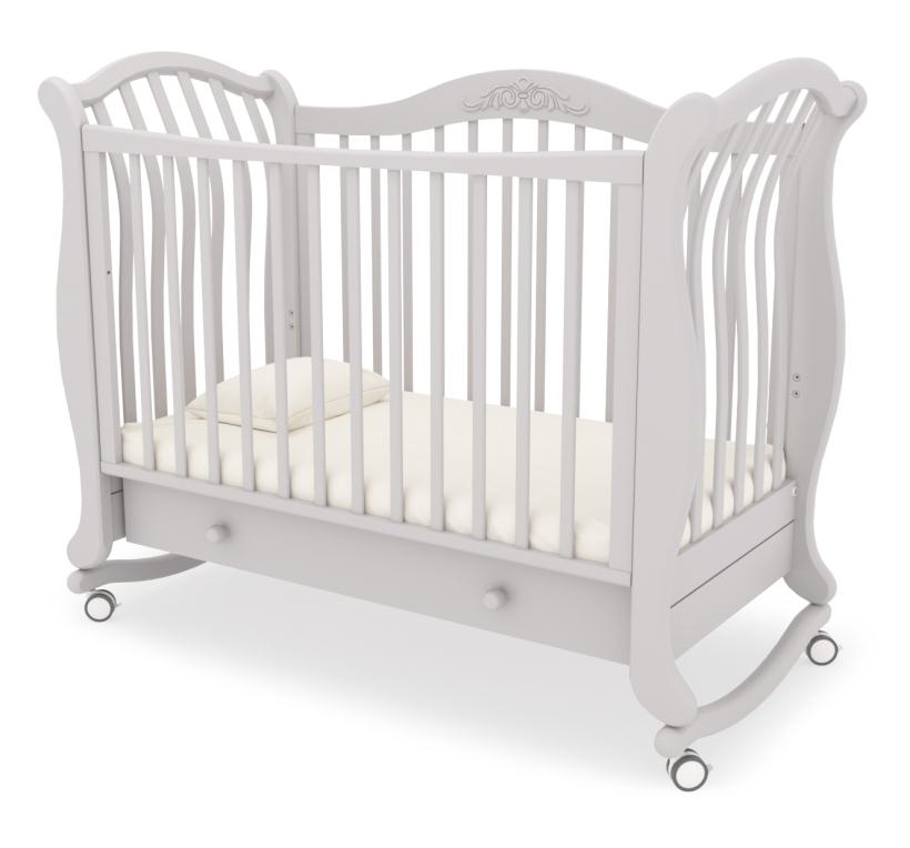 Кровать Гандылян Габриэлла Люкс колесо, ящик (белая ночь)