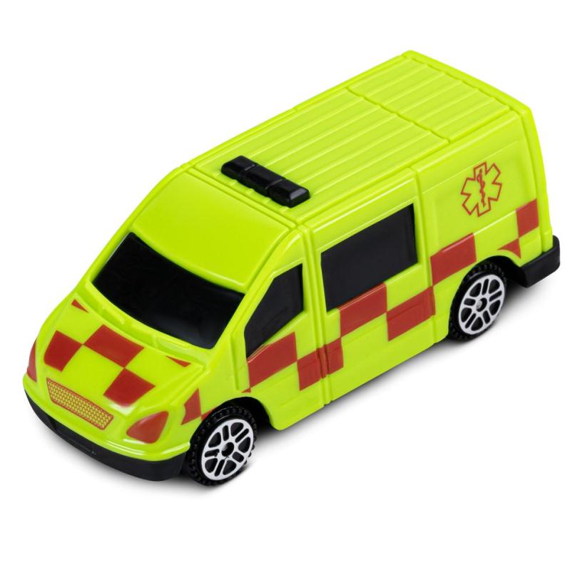 Автовоз AUTODRIVE с набором транспорта, в комплекте 5 машинок, вертолет, 4 знака