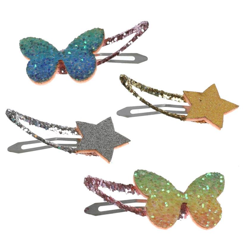 Набор заколок клик-клак Сказочный патруль бабочки/звезды 4 штуки арт.HAIRCLIPS-D4-SP2