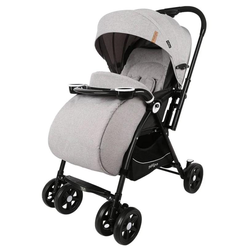 Прогулочная коляска с перекидной ручкой Indigo Milly светло-серый