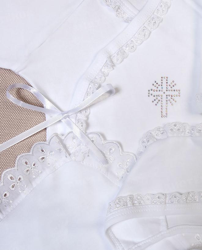 Набор для крещения № 150 белый р.56-68 см, 3 предмета