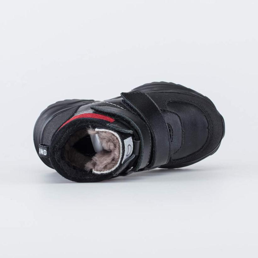 Ботинки зимние для мальчика , нат. кожа , цвет черно-красный , размеры с 25 по 29