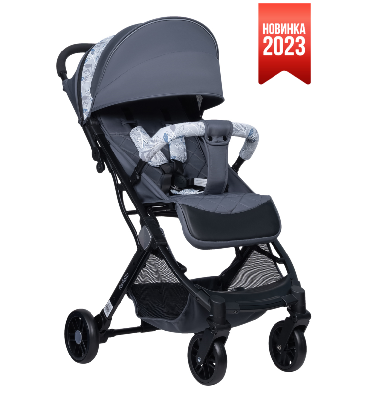 Коляска прогулочная Farfello Comfy Go Dark grey/colorful черная