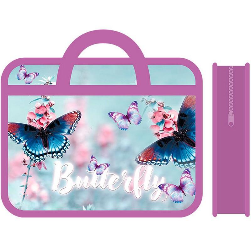 Папка "Пчелка" Butterfly, печать на пластике, с ручками арт.ПМ-А4-25