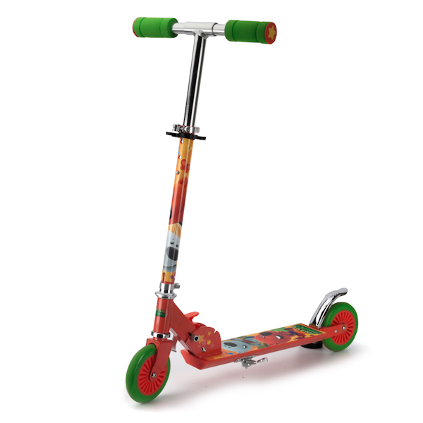 САМОКАТ МИ-МИ МИШКИ. 2-КОЛ. СКЛАДНОЙ, РАМА 50% АЛЮМ., КОЛЁСА ПУ 125, ABEC-5, НАГР. ДО 50КГ