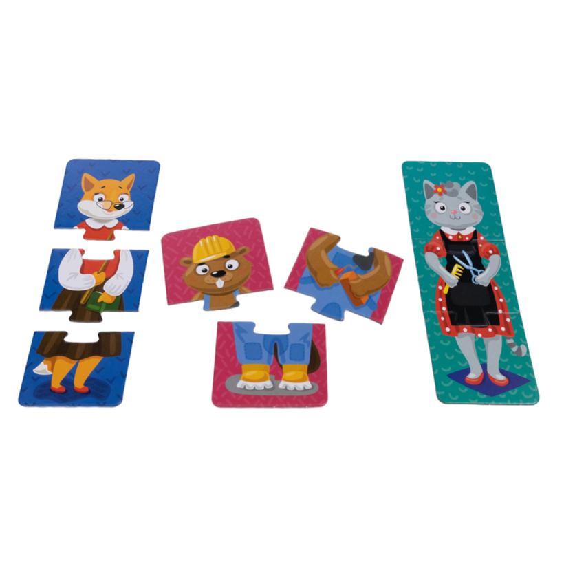 Пазлы тройные Baby Toys Звери и профессии 24 элемента