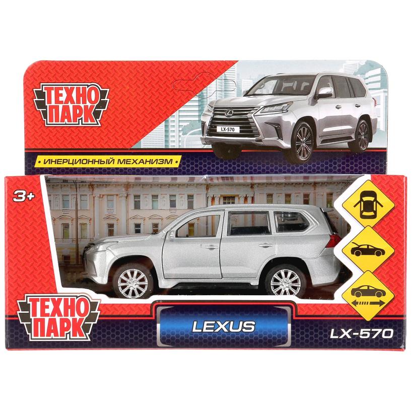 Инерционная металлическая модель - LEXUS LX570, 12 см, открываются двери, серебристый арт.LX570-SL