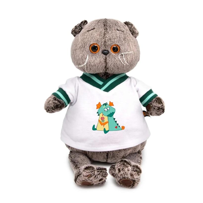 Мягкая игрушка 19 см Басик в футболке с дракончиком Ks19-255