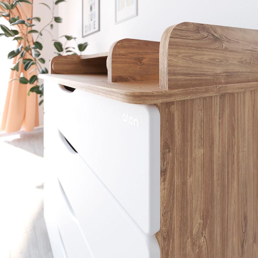 Комод Атон серия Сириус-2 Wood 804 ПВХ дуб канзас, 4 ящика