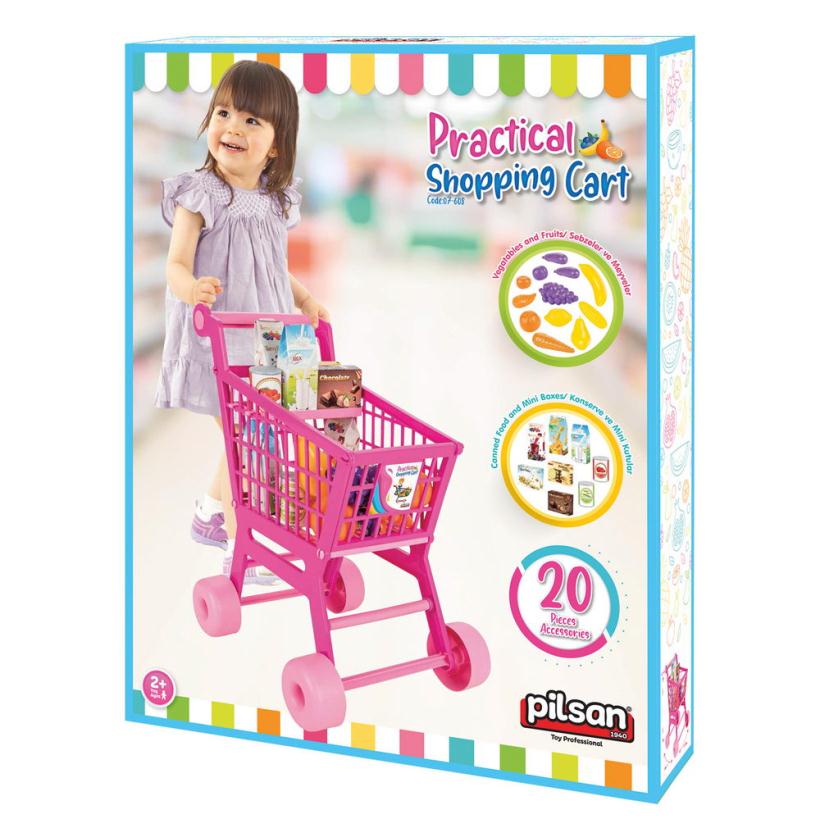 Игровой набор Продуктовая тележка голубой