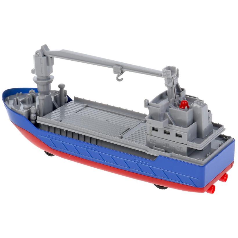 Транспортный корабль "Технопарк" 17 см синий, с подвижными деталями, металлический инерционный