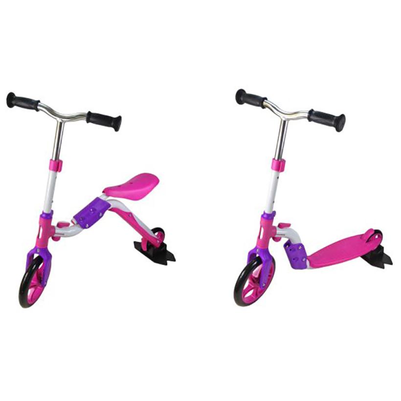 Самокат Moby kids 2 в 1 розовый арт.64627