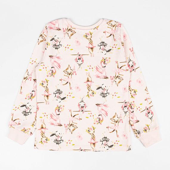 Пижама для девочки с длинный рукавом Нежные зайцы рост 110-128 арт 1669-11