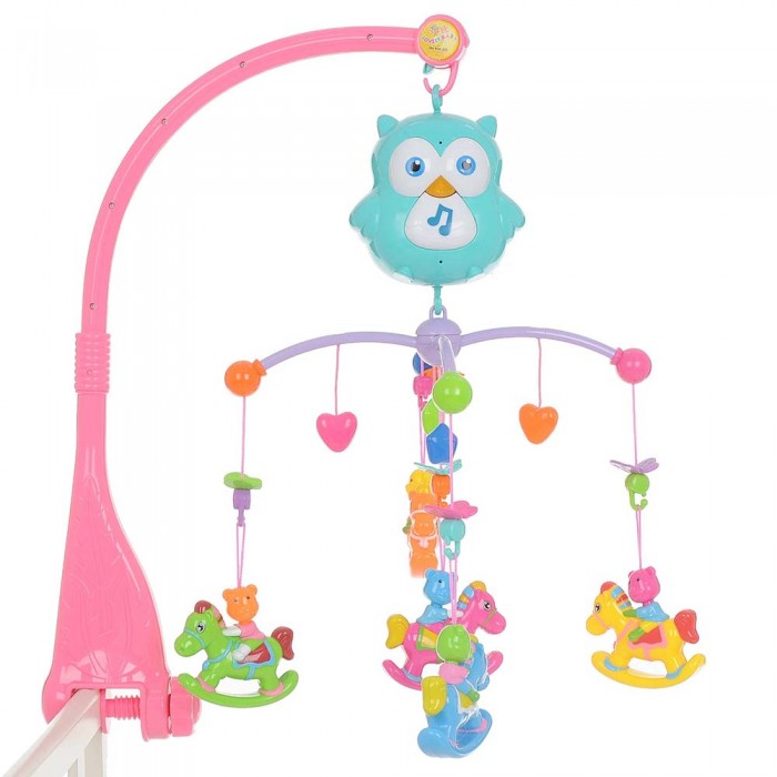 Музыкальный мобиль Баюшки "Лошадки - Сова" на батарейках арт.HL2018-42R