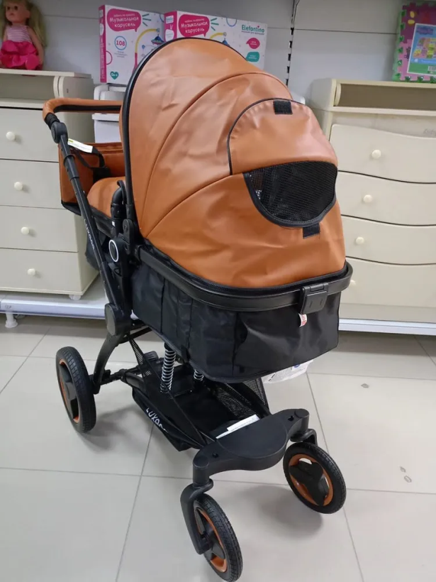 Коляска трансформер Luxmom X6 3 в 1 коричневый