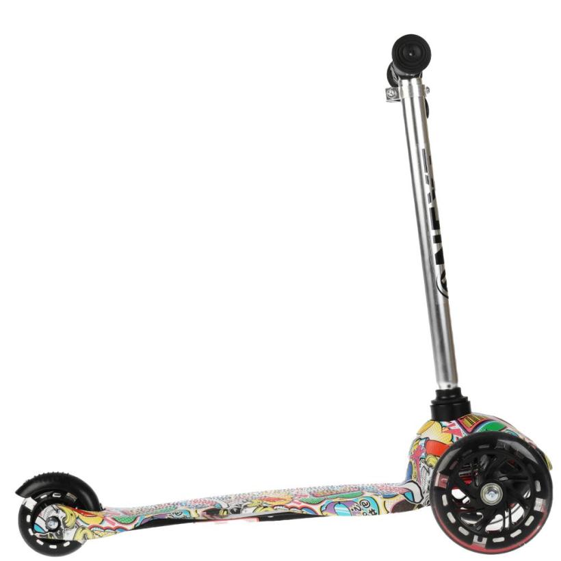 Самокат 3-х колесный "Next" управление наклоном, колеса светятся, принт арт.JP-MG-02B-WTP1_N22