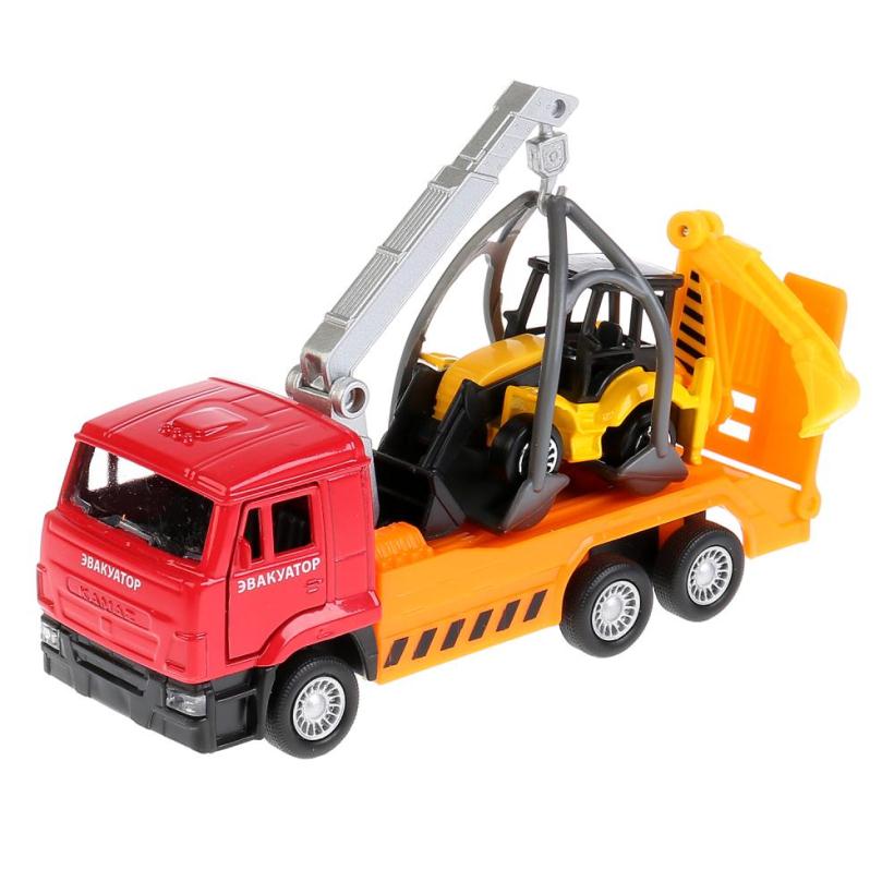 Машина Технопарк Камаз эвакуатор 12 см и погрузчик экскаватор 7,5 см арт.SB-17-24-L-WB