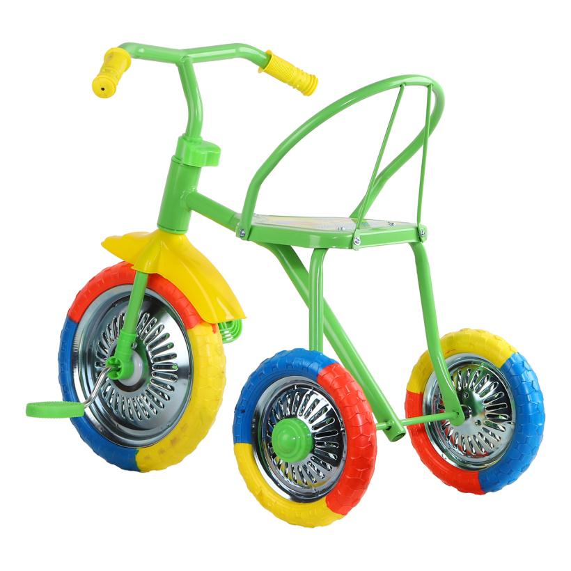 Велосипед трехколесный Озорной ветерок зеленый цветные колеса из ЭВА арт.GV-B3-2MX