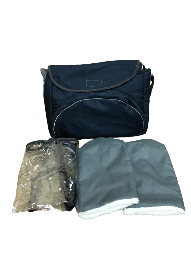 Санки-коляска Galaxy kids 1-1 Plus лен темно-синий