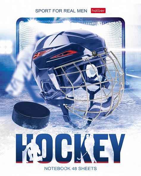 Тетрадь А5 40л Хоккей клетка, офсет, на скобе, обложка мелованный картон