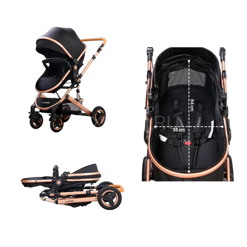 Коляска трансформер Luxmom 530W 2 в 1 черный