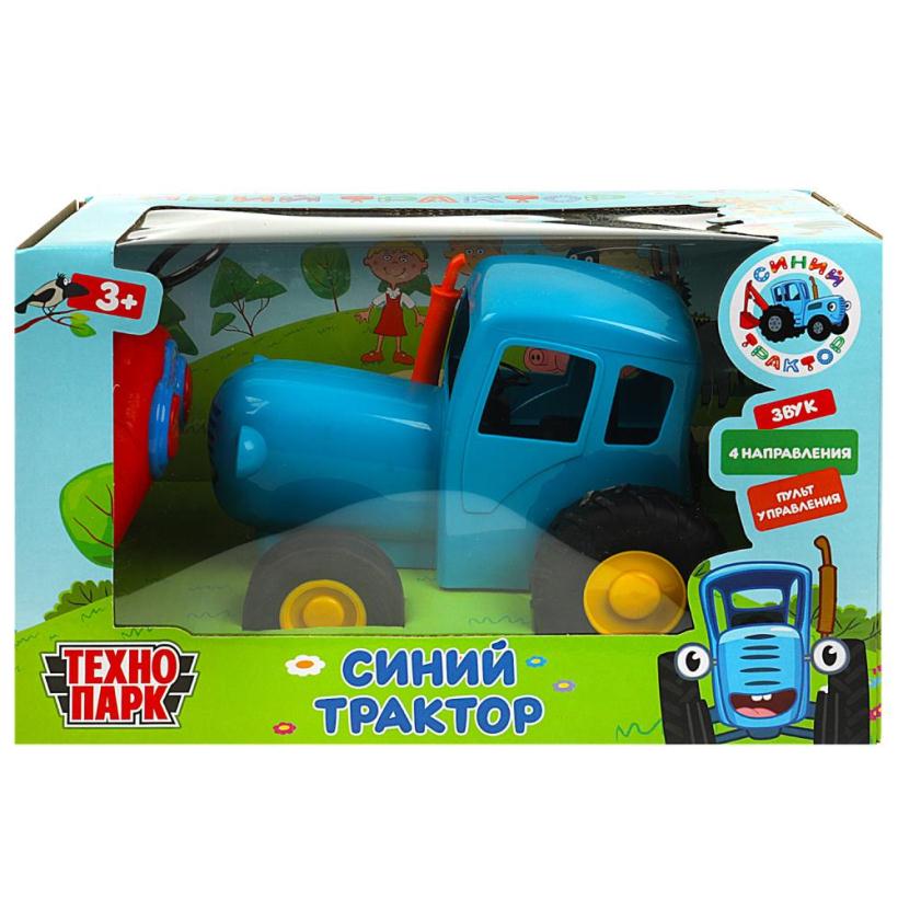 Модель Технопарк Синий трактор на радиоуправлении 20 см, со звуком, синий