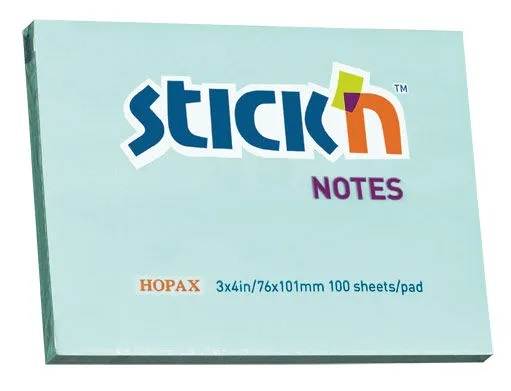 Стикеры самоклеящиеся Hopax 76*101мм 100л пастель, голубой 21152