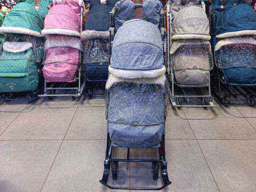 Санки коляска Ника детям НД7-8K синий джинс