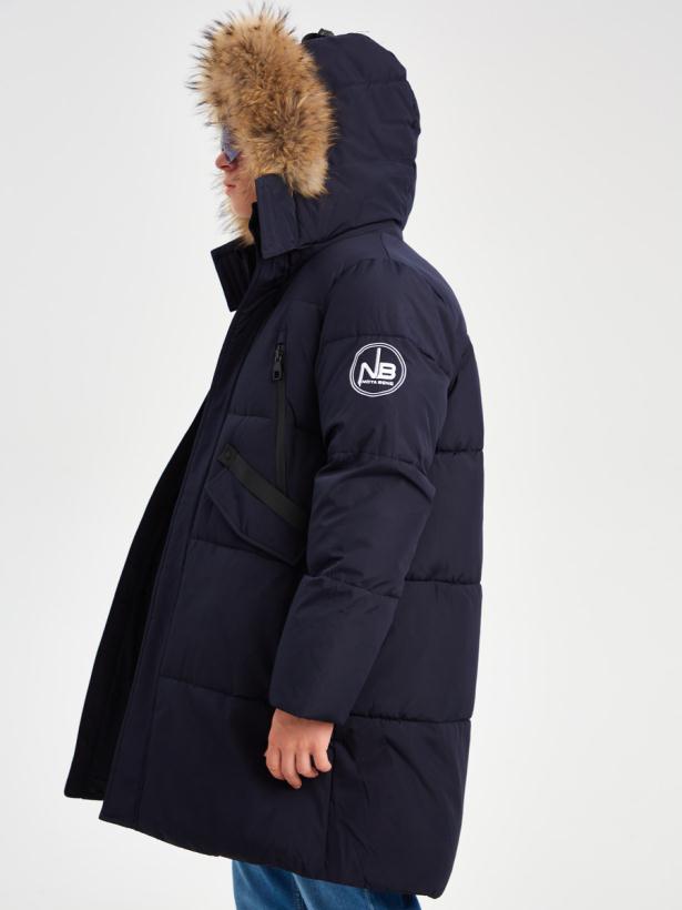 Куртка зимняя для мальчика Nota Bene темно-синий, с натуральной опушкой