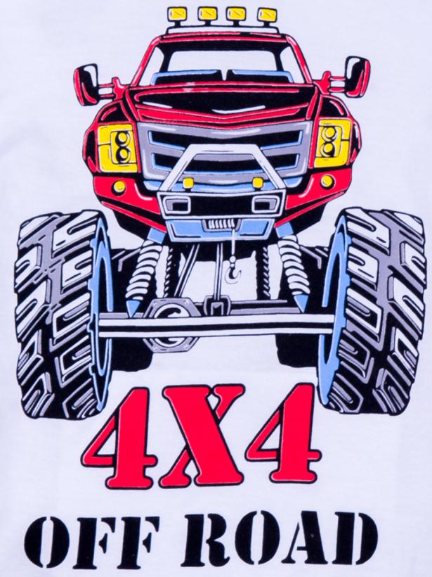 Футболка для мальчиков "Big car" белый 1-4 года