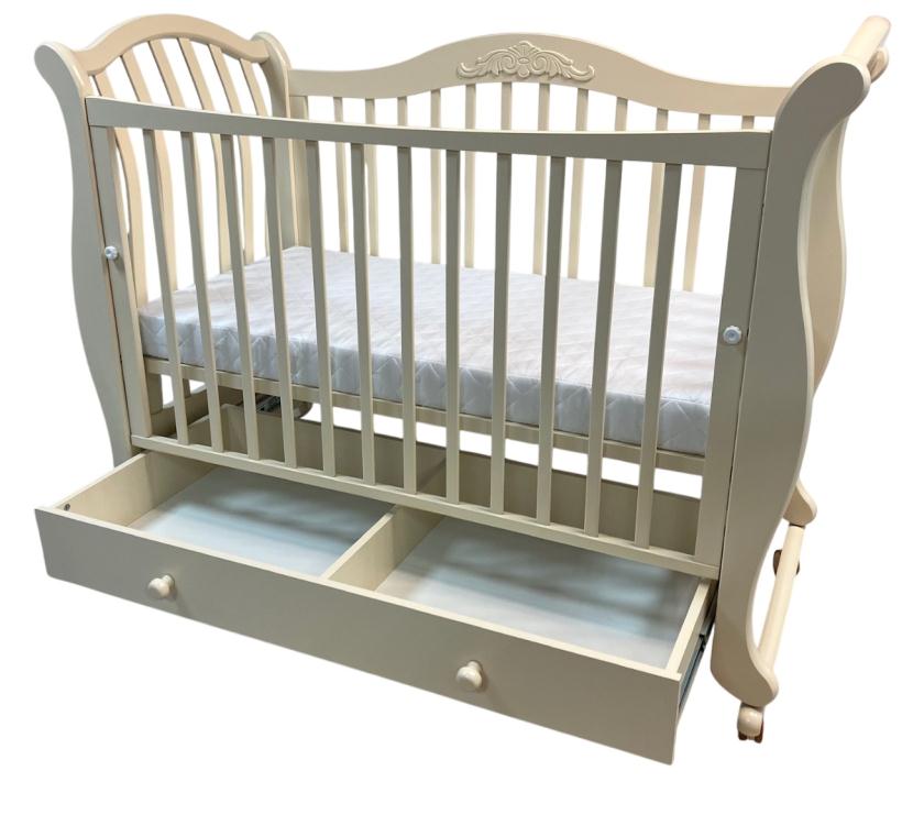 Кровать Гандылян Габриэлла Люкс колесо, ящик (слоновая кость)