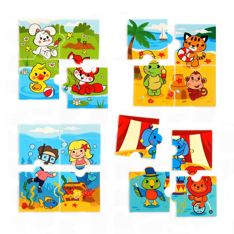 Стикеры для купания Веселые истории, 4 сюжета, 16 деталей арт.939827