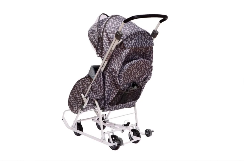 Санки-коляска Nika Наши детки серый с ромбиками НДТ3-1К/4